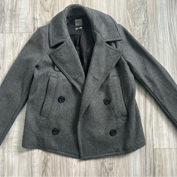 GAP gray sturdy whool coat S - Picture 3 of 8